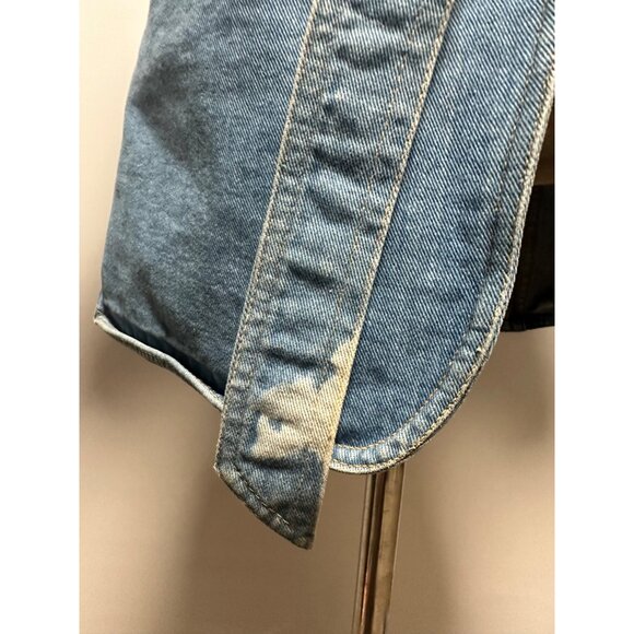 Vintage L’Avion Denim Belted Blazer Jacket Rolled Sleeves Aviator Western Small - Picture 7 of 12